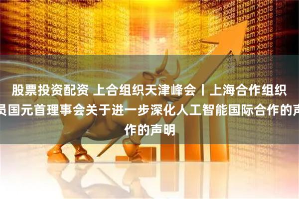 股票投资配资 上合组织天津峰会丨上海合作组织成员国元首理事会关于进一步深化人工智能国际合作的声明
