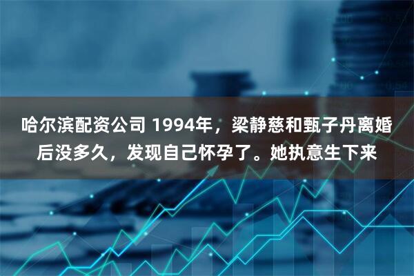 哈尔滨配资公司 1994年，梁静慈和甄子丹离婚后没多久，发现自己怀孕了。她执意生下来